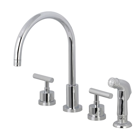 Kingston Brass KS8721CML Widespread Kitchen Faucet, Polished Chrome KS8721CML